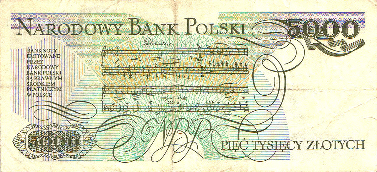 5000 польских злотых 1988