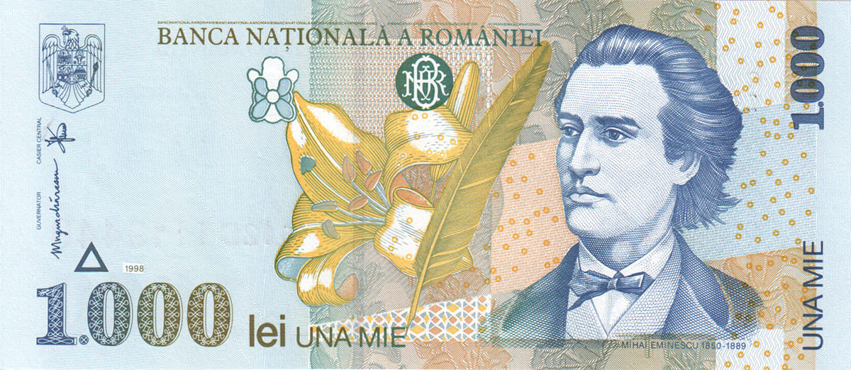 1000 лей Румынии 1998