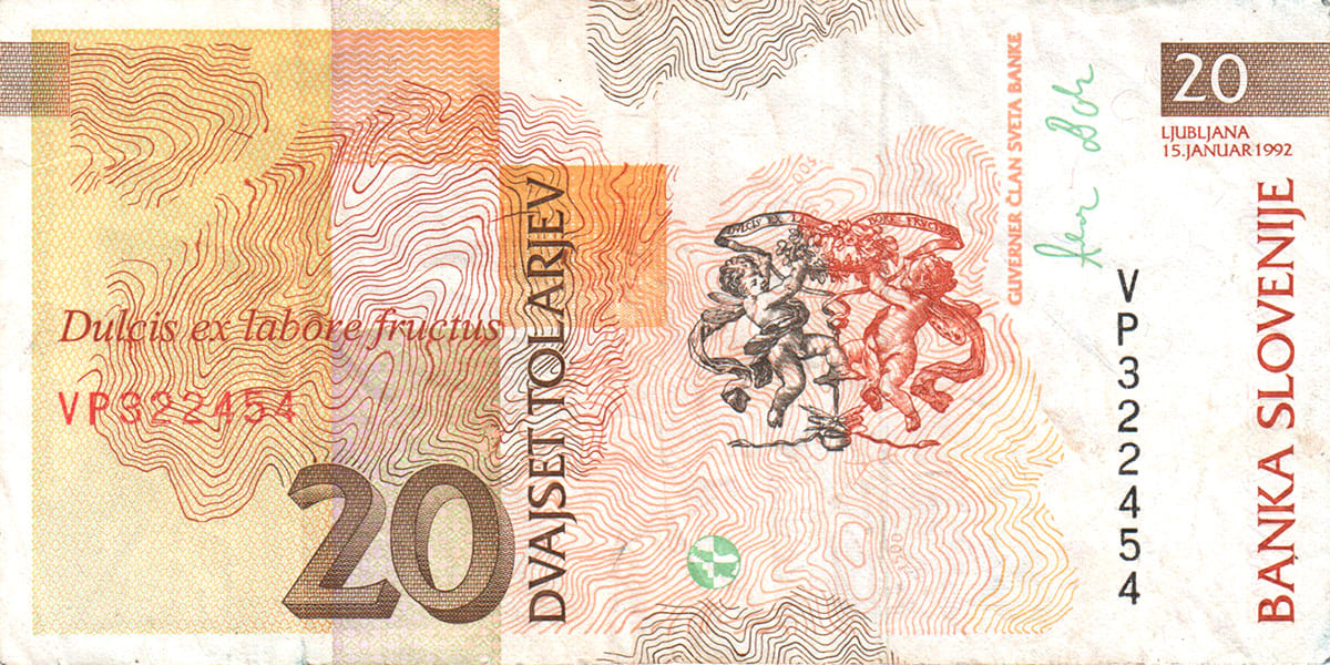 20 толаров Словакии 1992