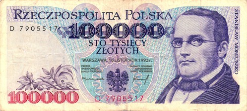 100 000 польских злотых 1993 100 000 польских злотых 1993