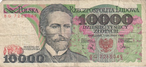 10 000 польских злотых 1988 10 000 польских злотых 1988