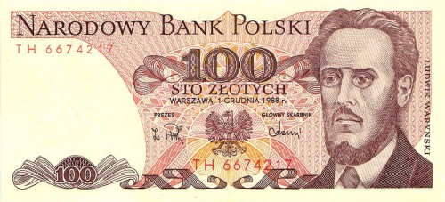 100 польских злотых 1988 100 польских злотых 1988