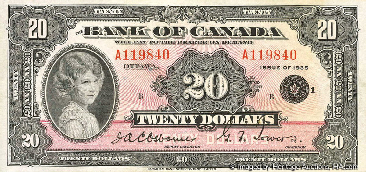 Канада 20 долларов 1935