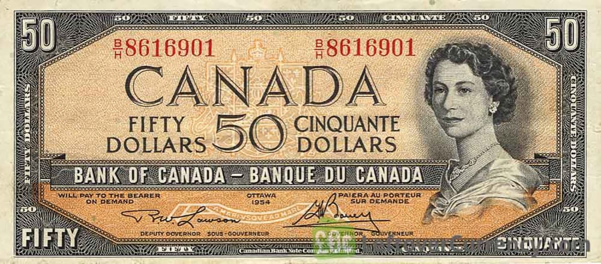 Канада 50 долларов 1954