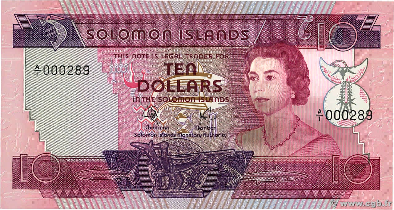Соломоновые острова 10 долларов 1977