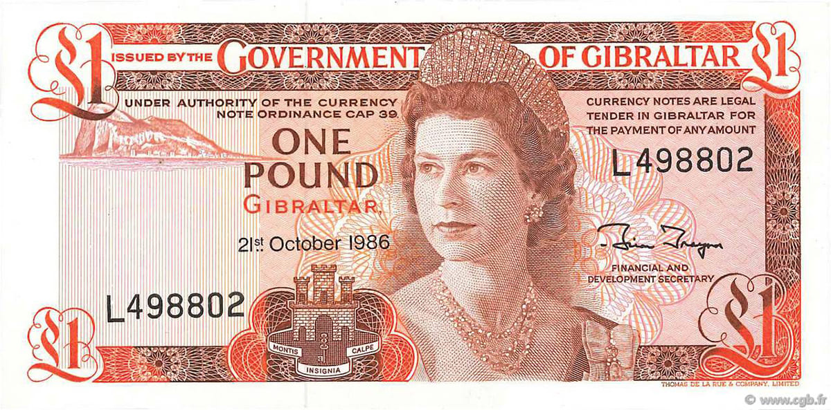 Гибралтар 1 фунт 1986