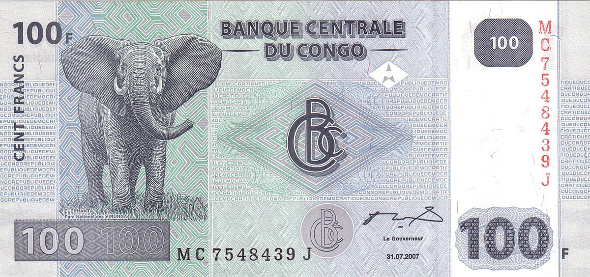 100 франков  Конго 1997
