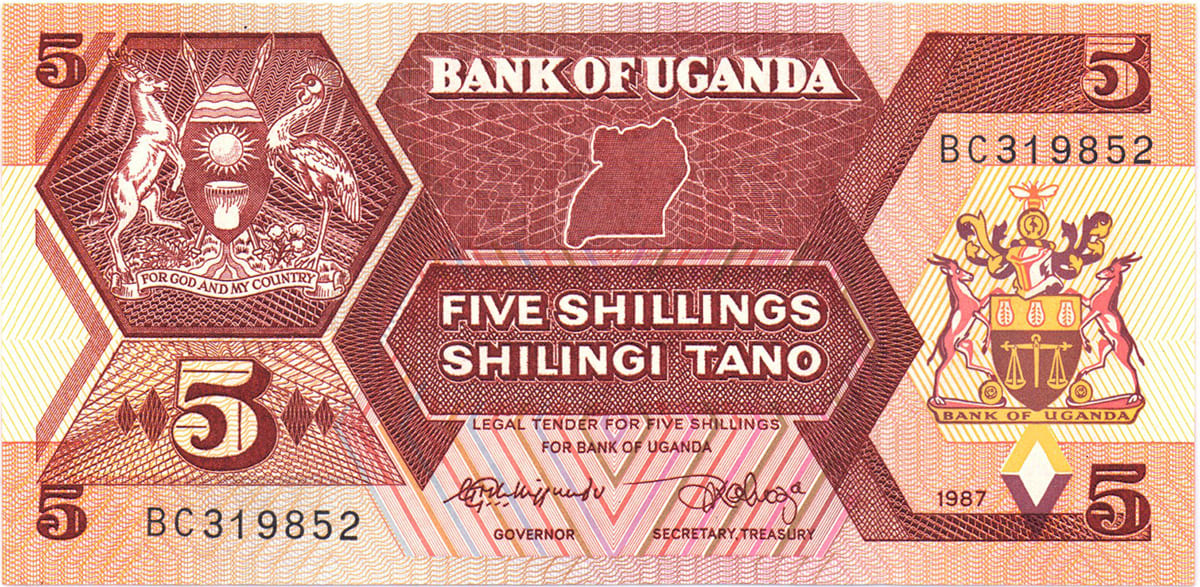 5 шиллингов Уганды 1987