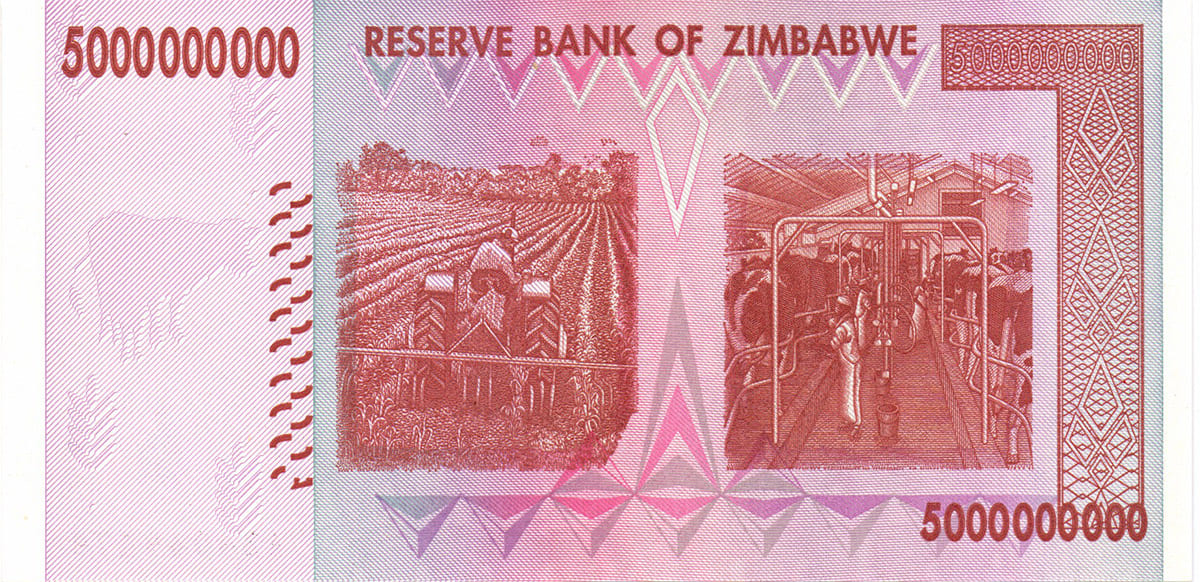 5000 000 000 долларов Зимбабве 2008