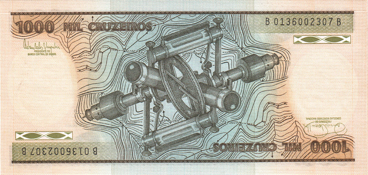 1000 крузейро Бразилии 1986