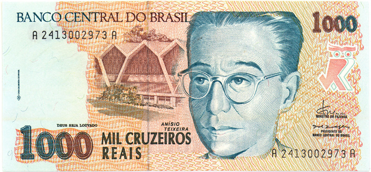 1000 крузейро Бразилии 1993