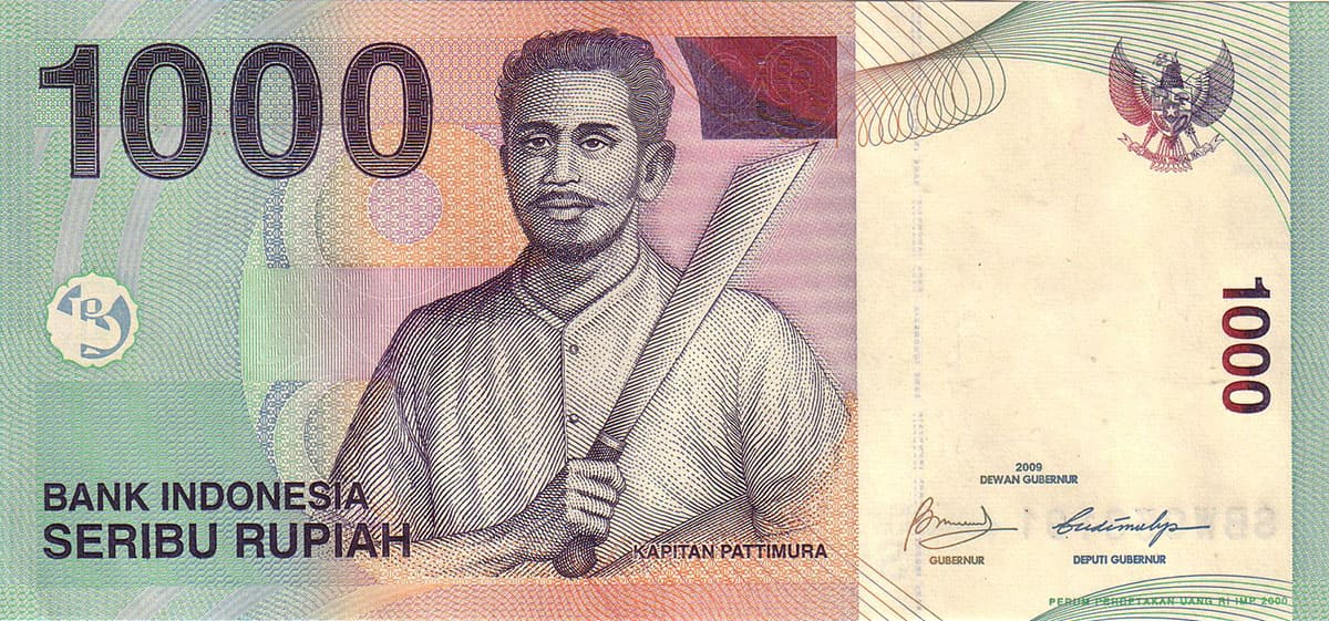 1000 рупий Индонезии 2009