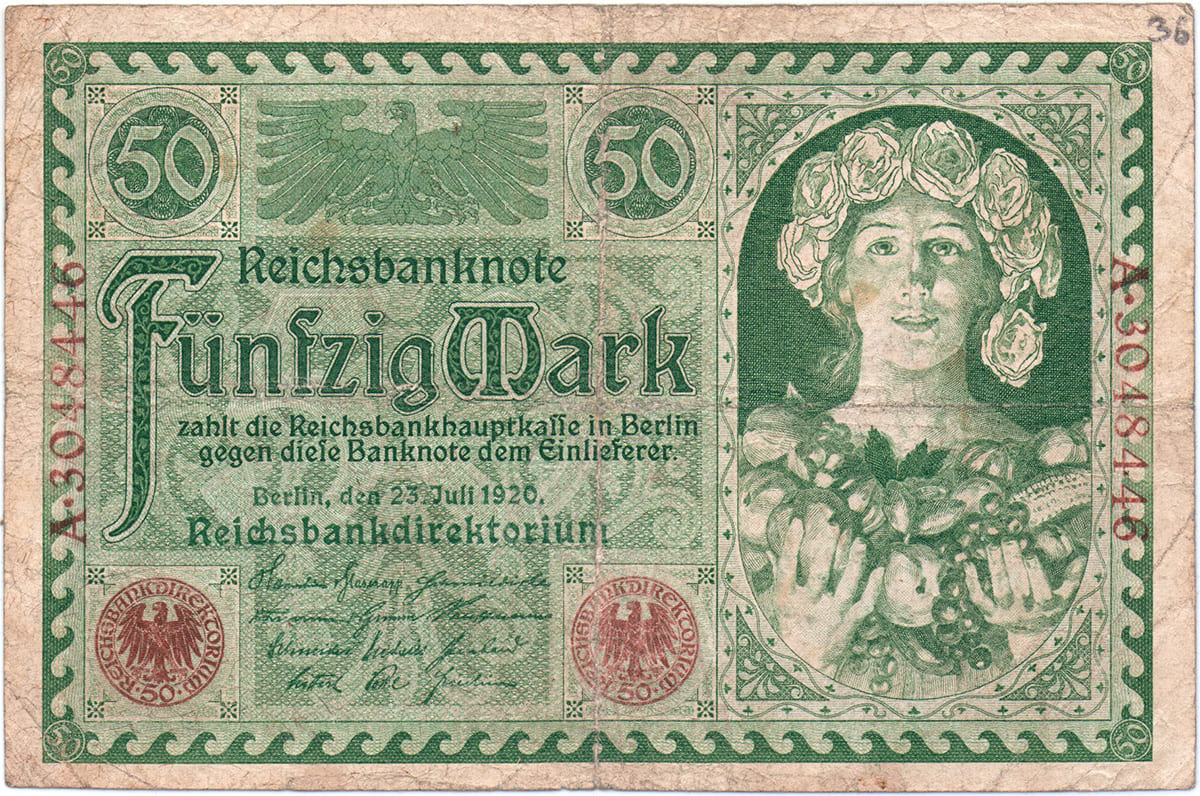 50 марок 1920 года Веймарской Республики