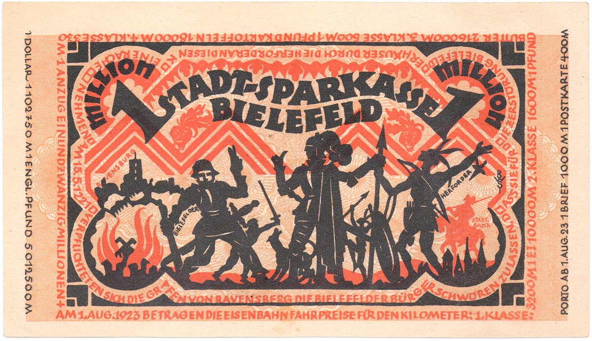 1 000 000 марок 1923 Stadt Sparkasse Bielefeld
