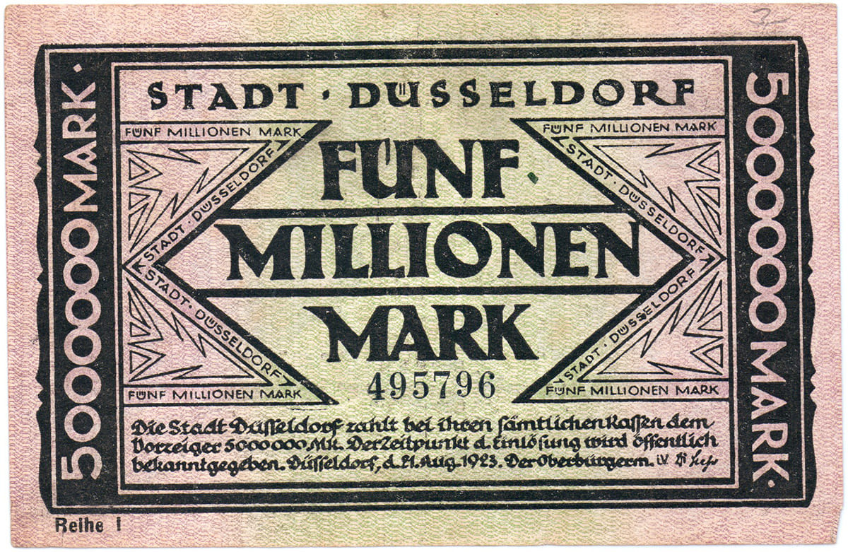 5 000 000 марок 1923 Stadt Düsseldorf  