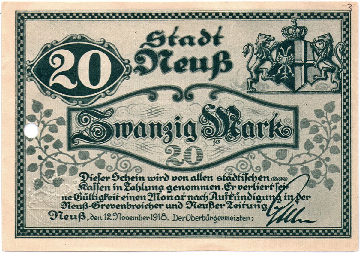 20 марок 1918 Stadt Neuss