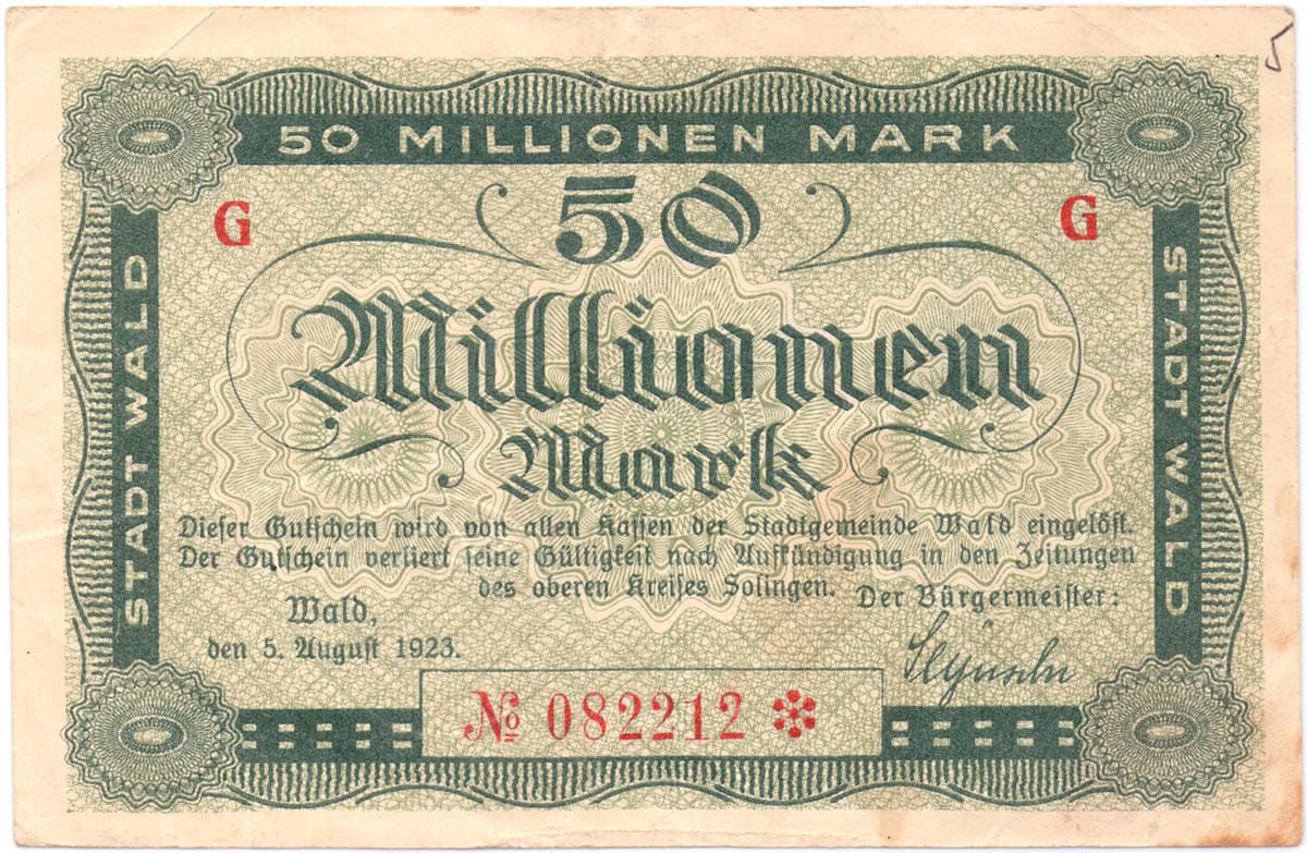 50 000 000 марок 1923 Stadt Wald